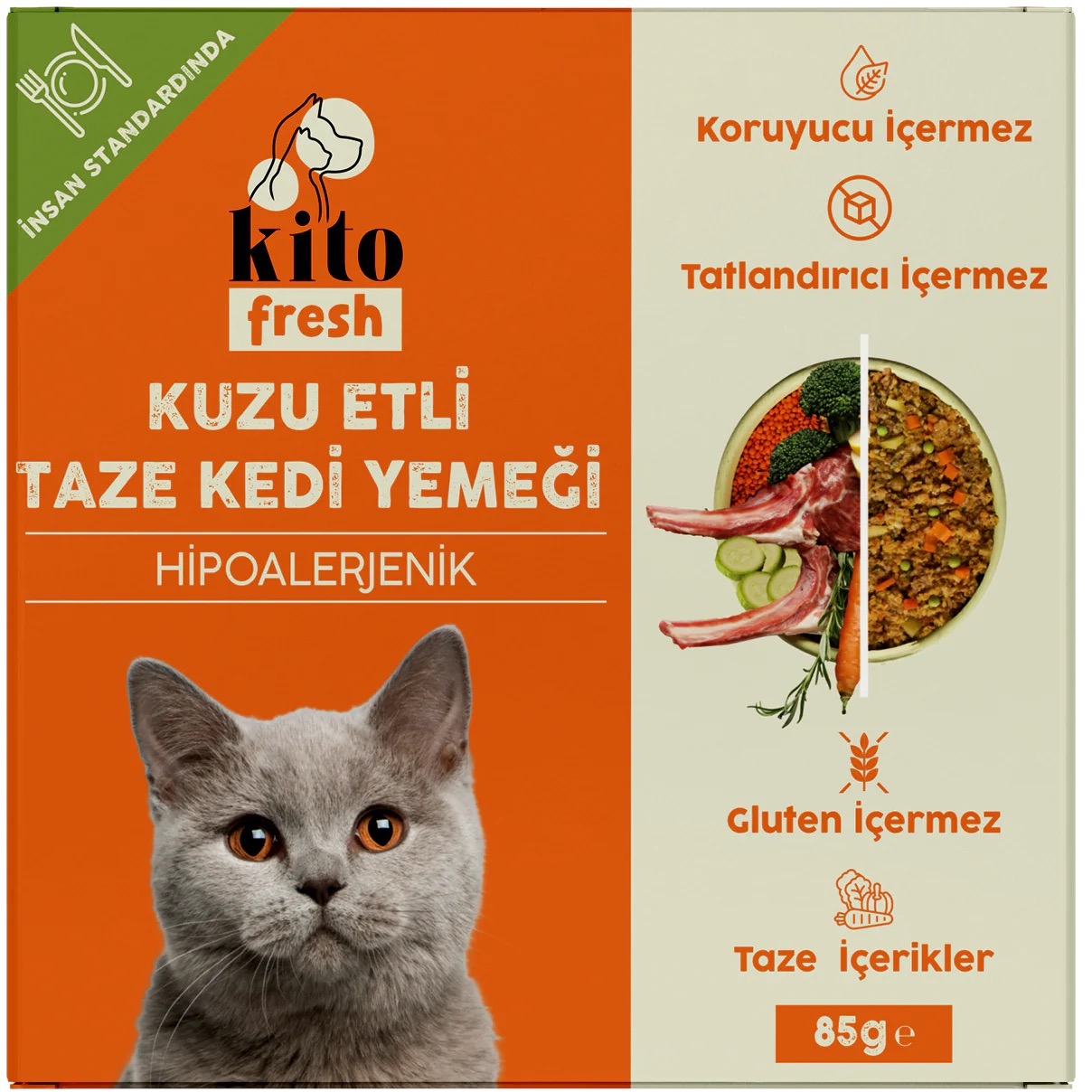 Kito Fresh Kuzu Etli Kedi Yemeği 85 gr